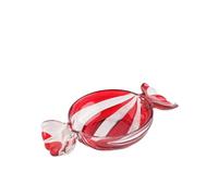 home&you - Bol décorative Cuksi en verre teinté, plateau de Noël, décoration de table, bol à bonbons, plat à fruits, pour salon, 25x14x4.5cm - Rouge