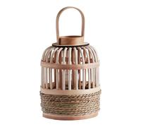 home&you - Lanterne Heimo 31x23x23 cm, Lanterne de Jardin en Bambou et Bois avec Anse, Décoration Intérieur et Extérieur, Photophore, Bougie, Mariage, Balcon, Terrasse - Marron