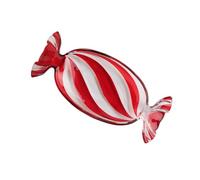 home&you - Plateau de service Décorative Cuksi, de Noël en verre teinté, décoration de table, plat de service, assiette à dessert, plateau à fruits, 3.5x15x34.5cm - Rouge