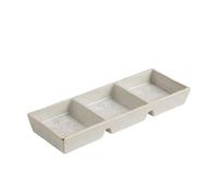 home&you - Plateau Flakes, plateau de service à trois compartiments, décoration de Noël, en grès, pour apéritif, buffet, 34.2x12.5x4.3cm - Beige