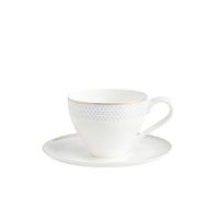 home&you - Tasse à Café Cadena avec Soucoupe, Lot de 2, 250 ml, Fine Bone China, Service à Thé, Tasses et Mugs, Petit Déjeuner, Cadeau, Vaisselle - Bleu