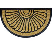 HOME ZEN HOUSEHOLD LINEN Paillasson Art Spider 100% Fibre de Coco Naturelle Tapis d'entrée de la Maison, sèche Pas avec Dos PVC pour l'extérieur et l'intérieur (40 x 70 cm Demi-Lune en Spirale)