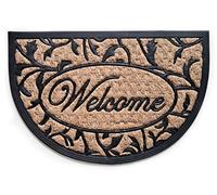 HOME ZEN HOUSEHOLD LINEN Paillasson art SPIDER en fibre de coco avec impressions fantaisistes, tapis d'entrée de la maison, sèche pas avec dos pvc pour extérieur et intérieur (40 x 70 cm demi-lune