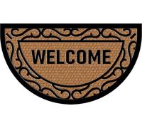 HOME ZEN HOUSEHOLD LINEN Paillasson art SPIDER en fibre de coco avec impressions fantaisistes, tapis d'entrée de la maison, sèche pas avec dos pvc pour l'extérieur et l'intérieur (40 x 70 cm demi-lune