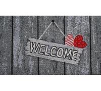HOME ZEN HOUSEHOLD LINEN Paillasson en coco avec impressions fantaisie, 40 x 70 cm, disponible en forme rectangulaire et demi-lune et échelle, base en PVC Art KERA (dessin 9, rectangulaire 40 x 70)