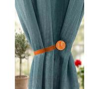 HOME ZEN HOUSEHOLD LINEN Paire aimantés pour rideaux à embrasses rondes Couleur unie simple moderne d'intérieur cuisine salle de lit orange