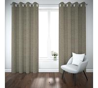 HOME ZEN HOUSEHOLD LINEN Rideau d'intérieur CHECKS 140 x 280 cm avec œillets 1 panneau occultant thermique jacquard uni pour chambre à coucher tente salon (BEIGE)
