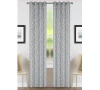 HOME ZEN HOUSEHOLD LINEN Rideau en bouclé jacquard art HEART avec motif cœurs et anneaux diam. 4 cm, semi-transparent, 140 x 280 cm, fini dans les détails (gris foncé)