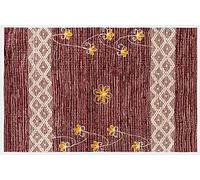 HOME ZEN HOUSEHOLD LINEN Tapis coton Art. Cuba lavable en machine brodé, absorbant, tissé, pour salle de bain, cuisine, chambre, lit, maison, 50 x 80 cm, bord