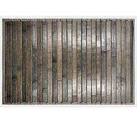 HOME ZEN HOUSEHOLD LINEN Tapis de bambou en bois antidérapant lavable pour cheminée, 50 x 80 cm, gris