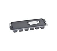 Homéa, Bac à Glaçons Plastique Fond Silicone Démoulage Facile 25 x 8,5 x H4 cm Anthracite