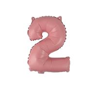 Homéa, Ballon Chiffre 2 Métallisé en Aluminium avec Paille H40 cm Multicolore
