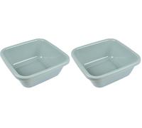 Homéa, Bassine Carrée Plastique 6L 30 x 30 x H12 cm Bleu Givré (Lot de 2)