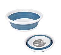 Paris Prix - Bassine En Silicone rétractable 9l Blanc & Bleu Paon