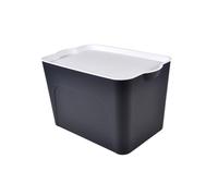 Homéa, Bo x avec Couvercle Blanc Plastique 26L 40 x 27 x h,24,5 cm Anthracite