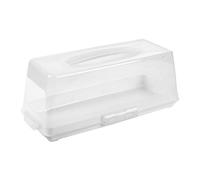 Homéa, Boite à Cake Plastique 36,8 x 17,4 x H14 cm, Blanc