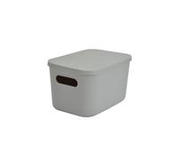 Homéa, Boite avec Couvercle Plastique 4,5L 25 x 17,5 x h,14,5 cm Gris