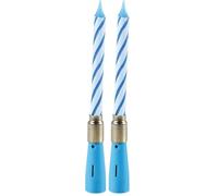 Homéa, Bougie Anniversaire Musicale H12,5 cm Bleu (Lot de 2)