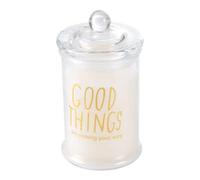Homéa, Bougie Bocal Parfumée Ø8 x H14 cm Winter Blush Blanc