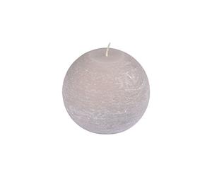 Homéa, Bougie Boule Ø10 x H9 cm Rustique Lin, Taupe