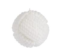 HOMEA Bougie Cordage Boule diamètre 9.5h9cm Blue Wave Coloris Blanc