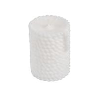Homéa, Bougie Cordage Pilier Ø6,2 x H8,3 cm Blue Wave Coloris Blanc