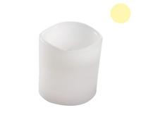 Homéa, Bougie Led Pilier Cire Blanc D7,5 x H10 cm Blanc Chaud