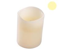 Homéa, Bougie Led Pilier Cire Ivoire D7,5 x H12,5 cm Blanc Chaud