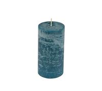 Homéa, Bougie Pilier D6,8 x H10 cm Rustique Coloris Bleu Paon