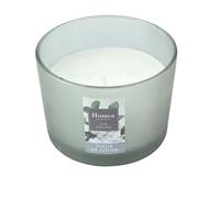 Homéa, Bougie Verrine 3 Mèches D11 x 8 cm Essentiel Parfum Fleur de Coton