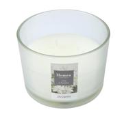 Homéa, Bougie Verrine 3 Mèches D11 x 8 cm Essentiel Parfum Jasmin
