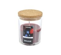 Homéa, Bougie Verrine avec Couvercle Liege D7 x 8,7 cm Essentiel Parfum Fruits Rouges