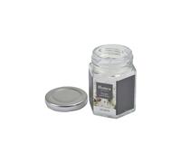 Homéa, Bougie Verrine avec Couvercle Métal 5,4 x 5,4 x 7,2 cm Essentiel Parfum Jasmin