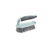 Homéa, Brosse à Récurer Plastique avec Poignée TPR 15 cm Bicolore Anthracite/Bleu Givré