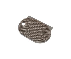 Homéa, Brosse Plate Multifonction Silicone 12 x 8 cm Taupe