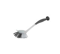 Homéa, Brosse Vaisselle Plastique Embout Grattoir et Ventouse 7X29 cm Anthracite