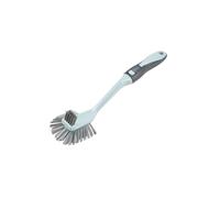 Homéa, Brosse Vaisselle Plastique Manche TPR+Embout Grattoir 30 cm Anthracite/Bleu Givré