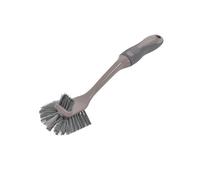 Homéa, Brosse Vaisselle Plastique Manche TPR+Embout Grattoir 30 cm Anthracite/Taupe