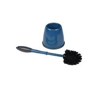 Homéa, Brosse WC Antidérapante Plastique et TPR Bicolore Anthracite/Bleu Paon