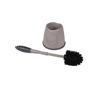 Homéa, Brosse WC Antidérapante Plastique et TPR Bicolore Anthracite/Taupe