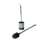 Homéa, Brosse WC Antidérapante Poils Silicone Manche Aluminium Anthracite