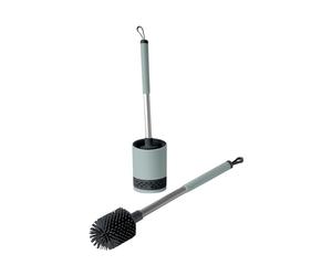 Homéa, Brosse WC Antidérapante Poils Silicone Manche Aluminium Anthracite