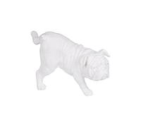Homéa, Chien Pause Pipi en Polyrésine Blanc H,23,5 x L,12,5 x P,14 cm