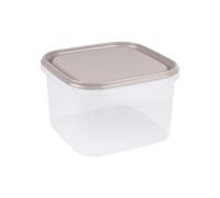 Homéa Essentiel, Boite de Conservation Plastique 2,8L 19,5 x 19,5 x H12 cm Taupe