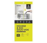Homéa Essentiel, Sac Sous-Vide à Aspirer 105 x 44 x 100 cm Antibacterien + Housse 60 x 45 x 25 cm Taille L