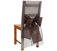 Homéa, Housse de Chaise + Noeud en Tissu Non Tissé Chocolat /6 - Long,54 x H93 cm