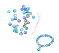 Homéa, Kit Bracelet Perles Verres 21 Perles D8Mm Bleu Turquoise