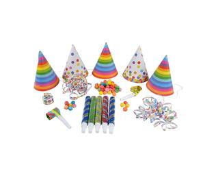Homéa, Kit Cotillons 5 Personnes : Chapeaux/Sarbacanes/Boules/Serpentins/Sans-Gênes