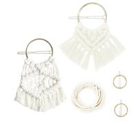 Homéa, Kit pour 2 Barrettes Cheveux Macrame 15 x 20 x 2 cm Beige Naturel