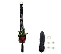 Homéa, Kit Suspension Macrame Pot H82 cm Fini Noir